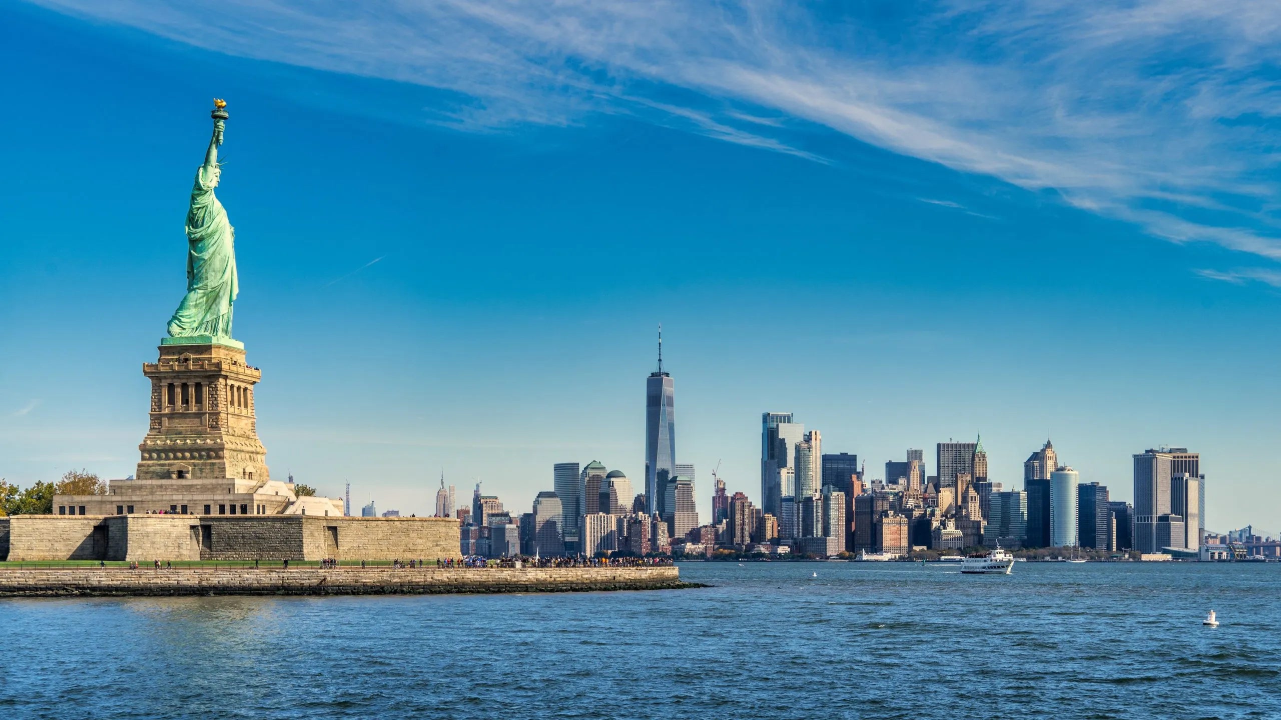 America's Statue of Liberty and the NYC skyline